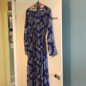 Shoxie blue tribal print maxi